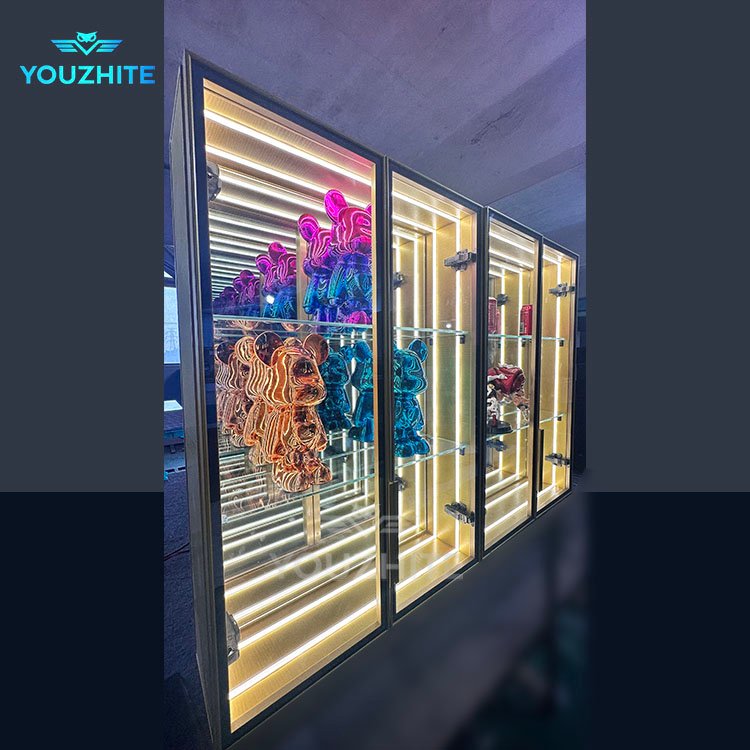 Infinity Mirror Light Showcases Abyss Mirror Glass Display Cabinets for Furniture Living Room Dining Room - Image 4