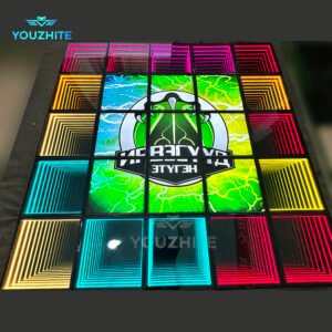 Stage Lights Tempered Glass Magnetic Infinity Mirror Panel 3d Effect LED Dance Floor for Wedding Party