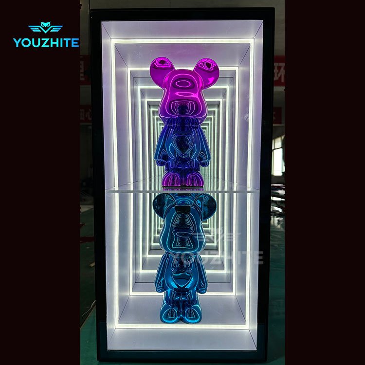 Infinity Mirror Light Showcases Abyss Mirror Glass Display Cabinets for Furniture Living Room Dining Room - Image 2