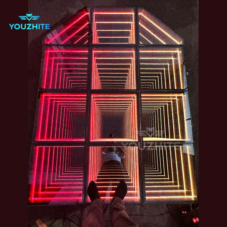 Stage Lights Tempered Glass Magnetic Infinity Mirror Panel 3d Effect LED Dance Floor for Wedding Party - Image 5