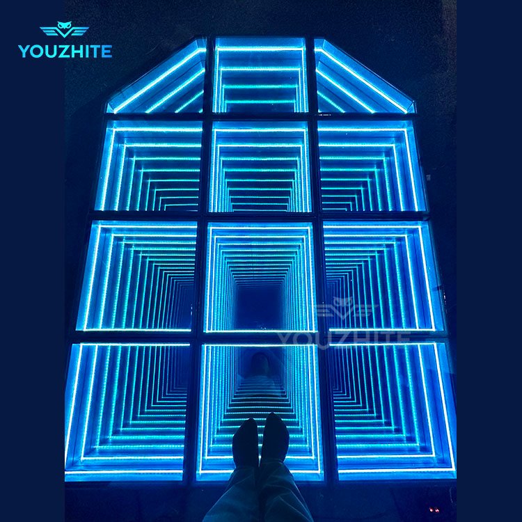 Stage Lights Tempered Glass Magnetic Infinity Mirror Panel 3d Effect LED Dance Floor for Wedding Party - Image 4